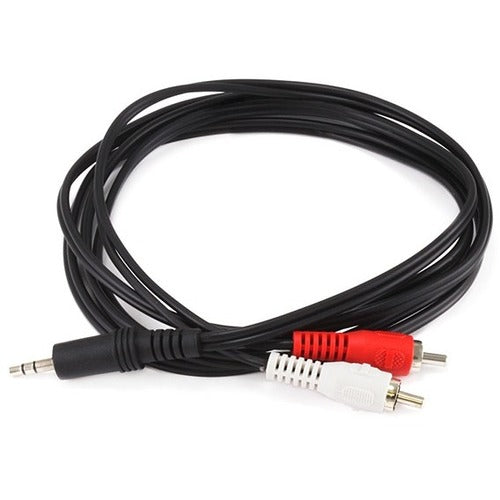 Monoprice 6ft 3.5mm Stereo Plug-2 RCA Plug Cable - Black - American Tech Depot