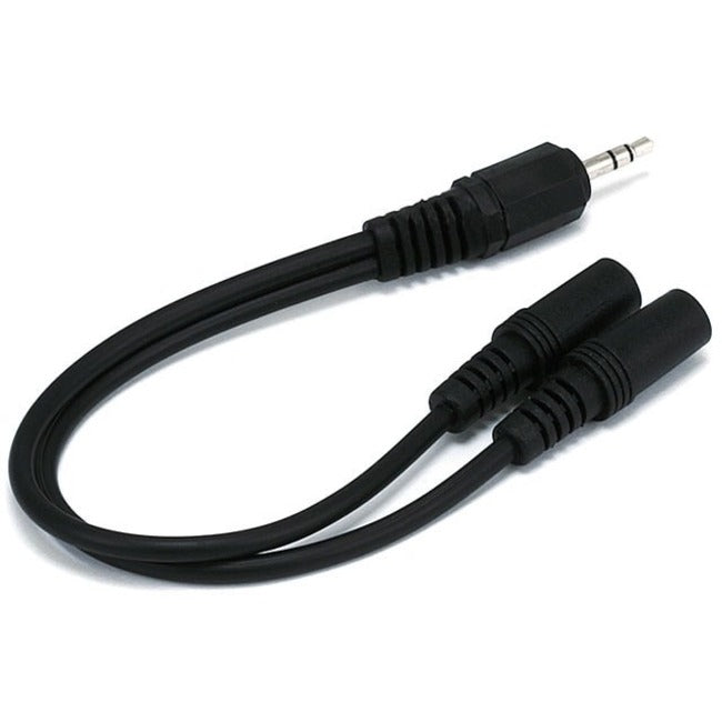 Monoprice 6inch 3.5mm Stereo Plug-Two 3.5mm Stereo Jack Cable - American Tech Depot