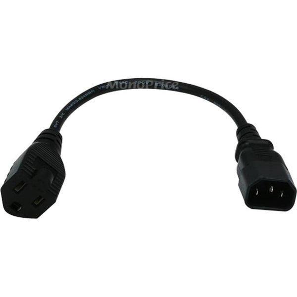 Monoprice, Inc. Power Adapter Cord Cable - Black 1ft - American Tech Depot
