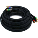 Monoprice 25ft 18AWG CL2 Premium 3-RCA Component Video Coaxial Cable (RG-6-U) - Black