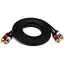 Monoprice 6ft Premium 2 RCA Plug-2 RCA Plug M-M 22AWG Cable - Black - American Tech Depot