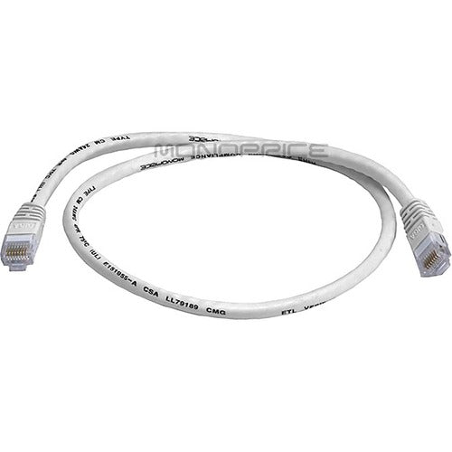 Monoprice 2FT 24AWG Cat6 550MHz UTP Ethernet Bare Copper Network Cable - White - American Tech Depot
