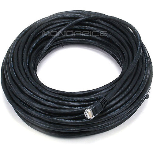 Monoprice 75FT 24AWG Cat5e 350MHz UTP Bare Copper Ethernet Network Cable - Black
