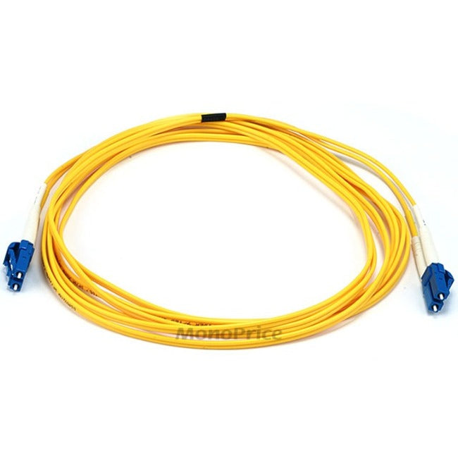 Monoprice Fiber Optic Cable, LC-LC, Single Mode, Duplex - 3 meter (9-125 Type) - Yellow - American Tech Depot