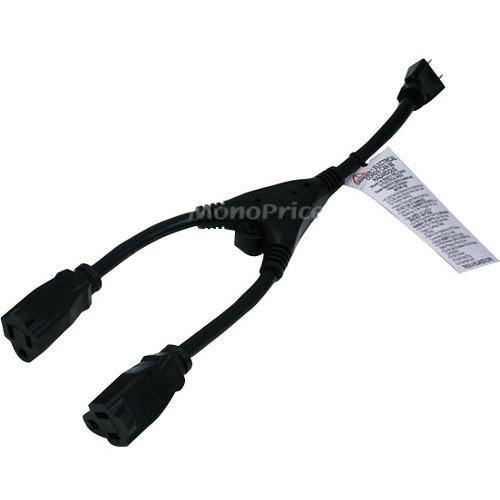 Monoprice, Inc. Cord Splitter Cable - 14in - Black - American Tech Depot