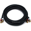 Monoprice 15ft Premium 2 RCA Plug-2 RCA Plug M-M 22AWG Cable - Black