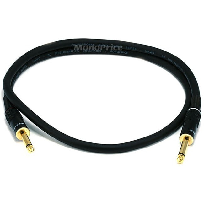 Monoprice 3ft Premier Series 1-4-inch (TS) Male to Male 16AWG Audio Cable (Gold Plated) - American Tech Depot