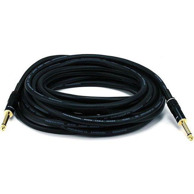 Monoprice 25ft Premier Series 1-4-inch (TS) Male to Male 16AWG Audio Cable (Gold Plated) - American Tech Depot