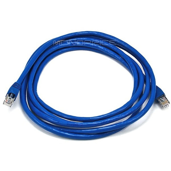 Monoprice 10FT 24AWG Cat6A 500MHz STP Ethernet Bare Copper Network Cable - Blue - American Tech Depot