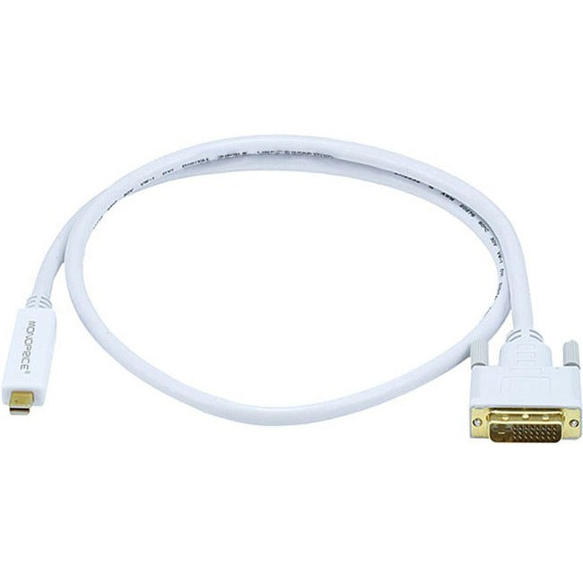 Monoprice 3ft 32AWG Mini DisplayPort to DVI Cable - White - American Tech Depot