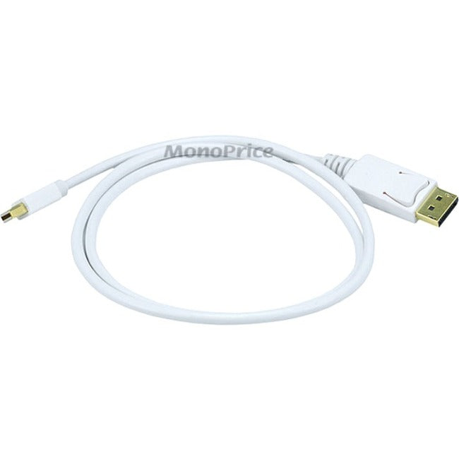 Monoprice 3ft 32AWG Mini DisplayPort to DisplayPort Cable - White - American Tech Depot