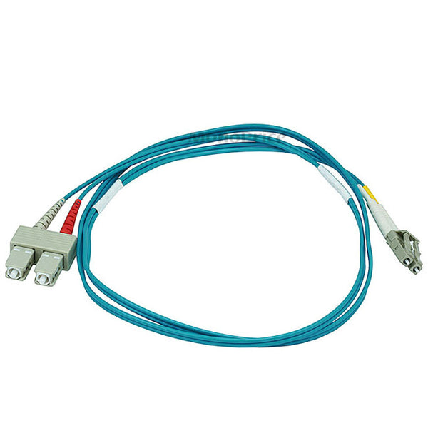 Monoprice 10Gb Fiber Optic Cable, LC-SC, Multi Mode, Duplex - 1 Meter (50-125 Type) - Aqua