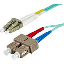 Monoprice 10Gb Fiber Optic Cable, LC-SC, Multi Mode, Duplex - 2 Meter (50-125 Type) - Aqua