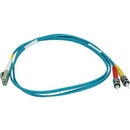 Monoprice 10Gb Fiber Optic Cable, LC-ST, Multi Mode, Duplex - 1 Meter (50-125 Type) - Aqua - American Tech Depot