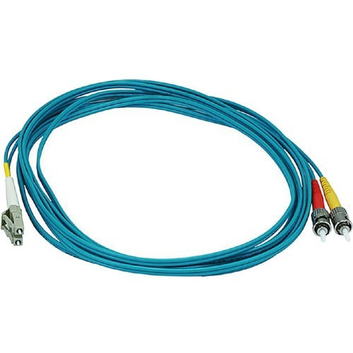 Monoprice 10Gb Fiber Optic Cable, LC-ST, Multi Mode, Duplex - 3 Meter (50-125 Type) - Aqua - American Tech Depot