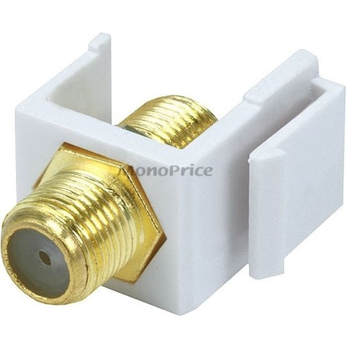 Monoprice Keystone Jack - Modular F Type (White) - American Tech Depot