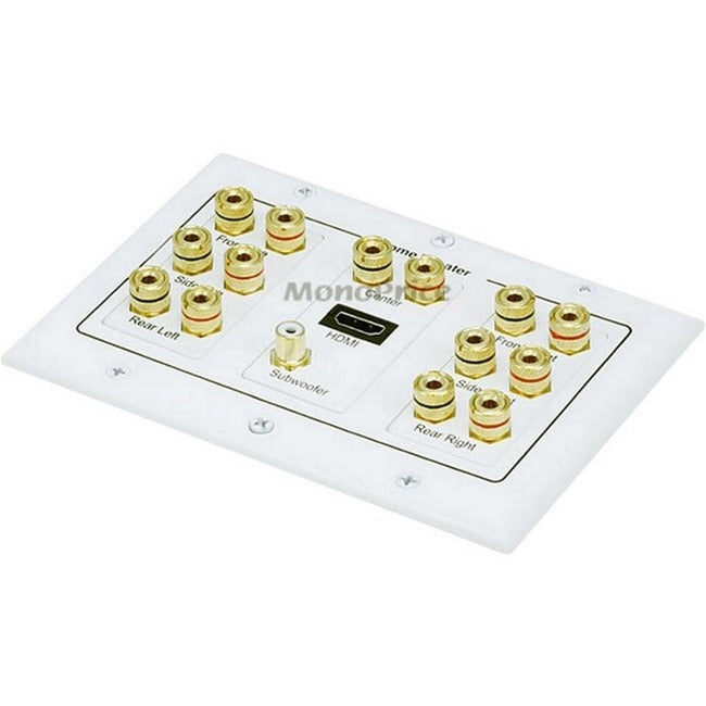 Monoprice 3-Gang 7.1 Surround Sound Distribution Wall Plate w- HDMI