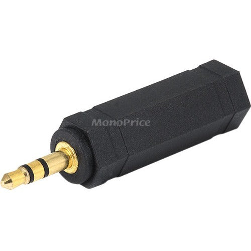 Monoprice 3.5mm Stereo Plug to 6.35mm (1-4 Inch) Stereo Jack Adaptor - Gold Plated - American Tech Depot