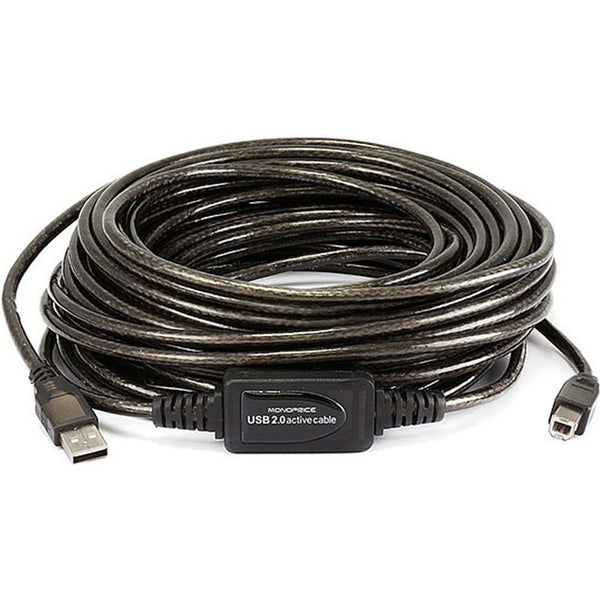 Monoprice 49ft 15M USB 2.0 A Male to B Male Active Cable - American Tech Depot