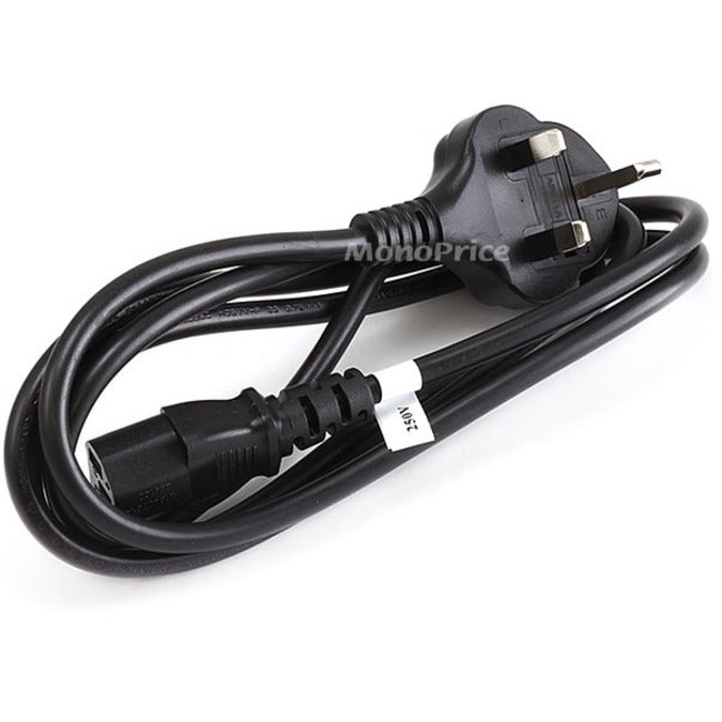 Monoprice 6ft 18AWG England Power Cord Cable - H05VV-F NEMA C13 - Black