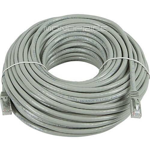 Monoprice FLEXboot Series Cat6 24AWG UTP Ethernet Network Patch Cable, 100ft Gray - American Tech Depot