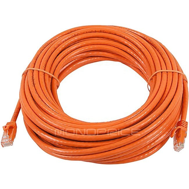 Monoprice FLEXboot Series Cat6 24AWG UTP Ethernet Network Patch Cable, 50ft Orange - American Tech Depot