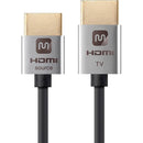 Monoprice Ultra Slim 18Gbps Active High Speed HDMI Cable, 10ft Silver - American Tech Depot