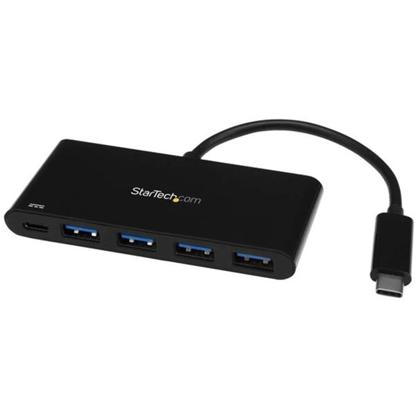 StarTech.com 4 Port USB C Hub with 4x USB Type-A (USB 3.0 SuperSpeed 5Gbps) - 60W Power Delivery Passthrough - Portable C to A Adapter Hub - American Tech Depot
