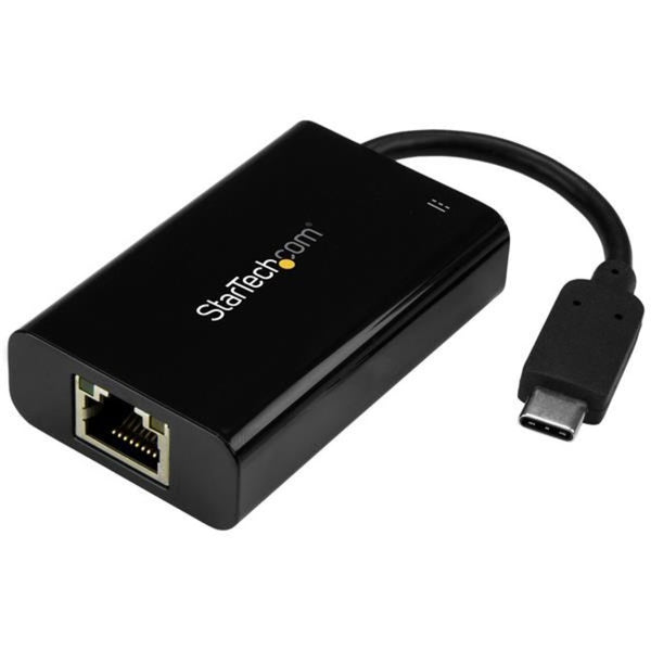 StarTech.com USB C to Gigabit Ethernet Adapter-Converter w-PD 2.0 - 1Gbps USB 3.1 Type C to RJ45-LAN Network w-Power Delivery Pass Through - American Tech Depot