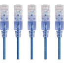 Monoprice 5-Pack, SlimRun Cat6A Ethernet Network Patch Cable, 14ft Blue - American Tech Depot