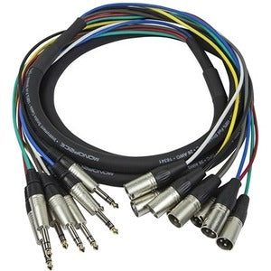 Monoprice 3 Meter (10ft) 8-Channel 1-4inch TRS Male to XLR Male Snake Cable - American Tech Depot