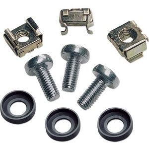 Intellinet Network Solutions M6 Cage Nut Set for Server, Rack or Cabinet, Includes Cage Nuts, Screws and Plastic Washers, 100 Pieces Each