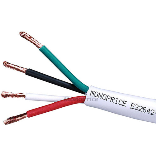 Monoprice 250ft 14AWG CL2 Rated 4-Conductor Loud Speaker Cable (For In-Wall Installation)