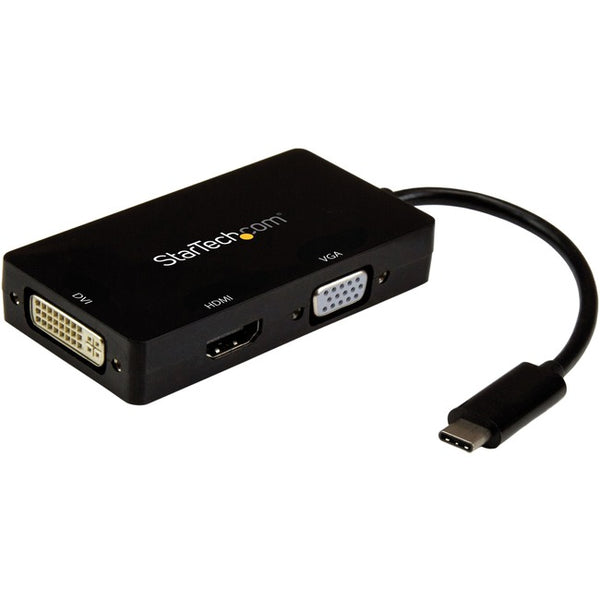 StarTech.com USB-C Multiport Video Adapter - 3-in-1 USB Type-C Video Adapter - USB-C to VGA, DVI, HDMI - 4K 30 Hz - CDPVGDVHDBP - American Tech Depot