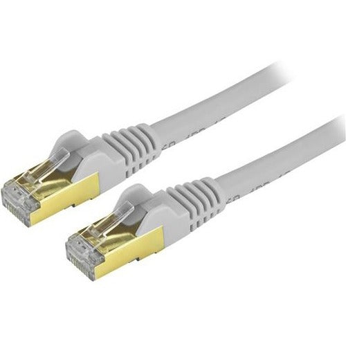 StarTech.com 6 in CAT6a Ethernet Cable - 10 Gigabit Category 6a Shielded Snagless RJ45 100W PoE Patch Cord - 10GbE Gray UL-TIA Certified - American Tech Depot
