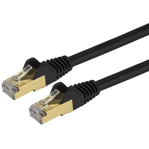 StarTech.com 8 ft CAT6a Ethernet Cable - 10 Gigabit Category 6a Shielded Snagless RJ45 100W PoE Patch Cord - 10GbE Black UL-TIA Certified - American Tech Depot