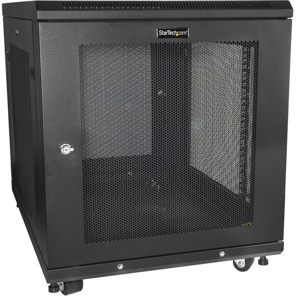 Startech 4 Post 12u 19in Server Rack Cabinet W-casters-levelling Feet - Mobile-rolling-lo