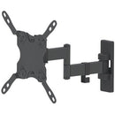 Manhattan TV & Monitor Mount, Wall, Full Motion, 1 screen, Screen Sizes: 13-42" , Black, VESA 75x75 to 200x200, Max 20kg, Tilt & Swivel with 3 Pivots, Lifetime Warranty