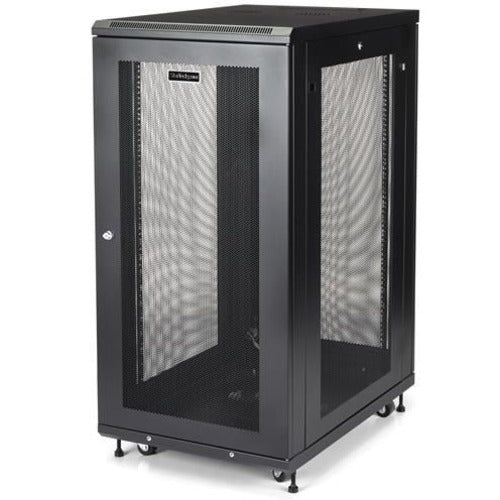 Startech 4 Post 24u 19in Server Rack Cabinet W-casters-levelling Feet - Mobile-rolling-lo