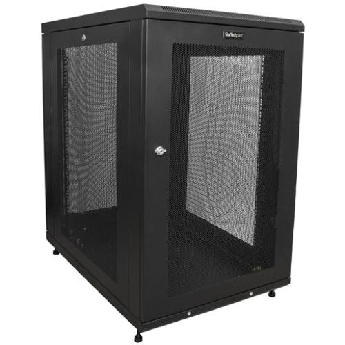 Startech 4 Post 18u 19in Server Rack Cabinet W-casters-levelling Feet - Mobile-rolling-lo