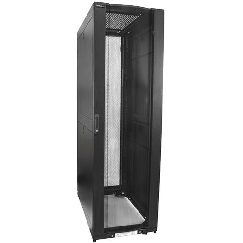StarTech.com 42U 19" Server Rack Cabinet -4 Post Adjustable Deep 3-35" Mobile Locking Vented IT-Data Network Equipment Enclosure w-Casters