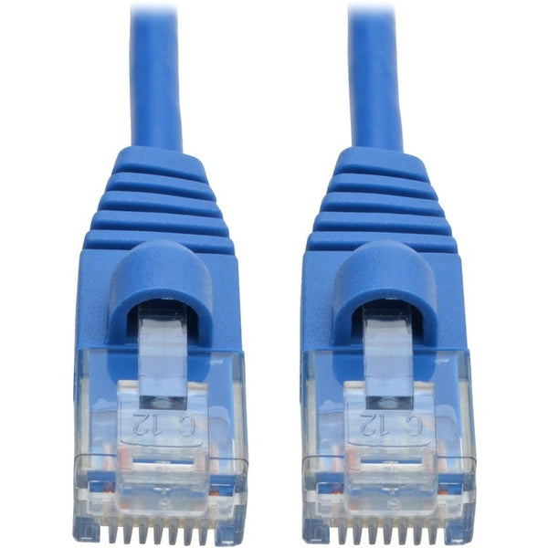 Tripp Lite Cat6a 10G Snagless Molded Slim UTP Patch Cable M-M Blue 1ft 1' - American Tech Depot