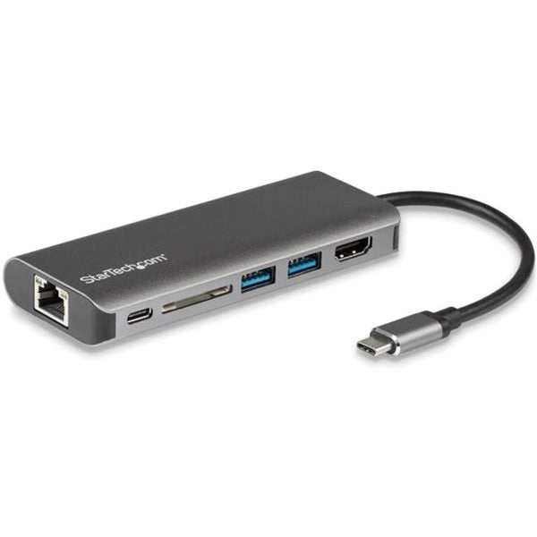 StarTech.com USB C Multiport Adapter - Portable USB Type-C Travel Dock - 4K HDMI, 2-pt USB Hub, SD, GbE, 60W PD Pass-Through - Laptop Dock - American Tech Depot