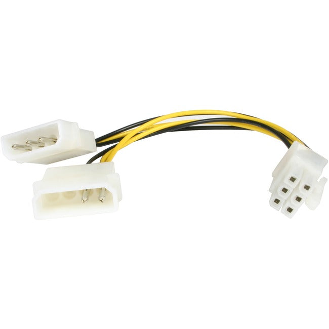 StarTech.com 6in LP4 to 6 Pin PCI Express Video Card Power Cable Adapter - 6 pin internal power (M) - 4 pin ATX12V (M) - 15.2 cm - American Tech Depot