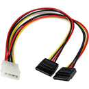 StarTech.com 12in LP4 to 2x SATA Power Y Cable Adapter - American Tech Depot