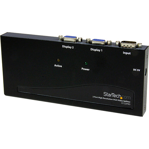 Startech Split A Single High Resolution Vga Video Signal To 2 Monitors Or Projectors - Vg