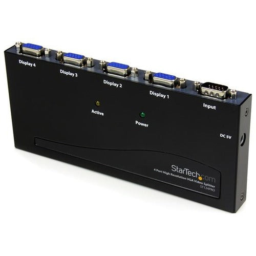 Startech Split A Single High Resolution Vga Video Signal To 4 Monitors Or Projectors - Vg