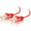 C2G 7ft Cat6 Snagless Unshielded (UTP) Slim Ethernet Network Patch Cable - Red - American Tech Depot
