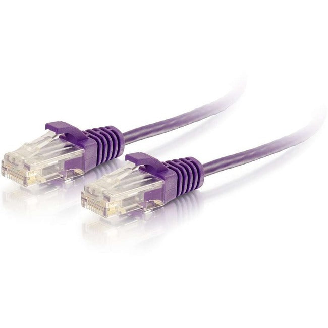 C2G 1ft Cat6 Snagless Unshielded (UTP) Slim Ethernet Network Patch Cable - Purple - American Tech Depot
