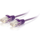 C2G 7ft Cat6 Snagless Unshielded (UTP) Slim Ethernet Network Patch Cable - Purple - American Tech Depot